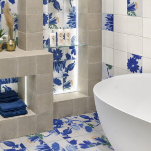 Azulejos de Baño con Motivos Florales serie Capri